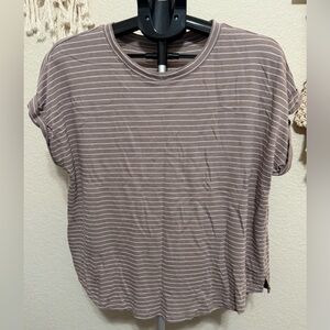 Maurices Brown Striped Short Sleeve Tee